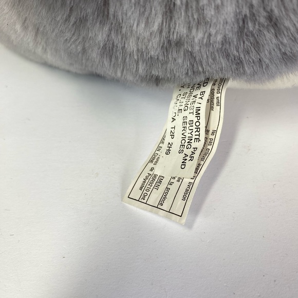 Grey and White Easter bunny rabbit. Plush with pink bow. - Picture 6 of 10